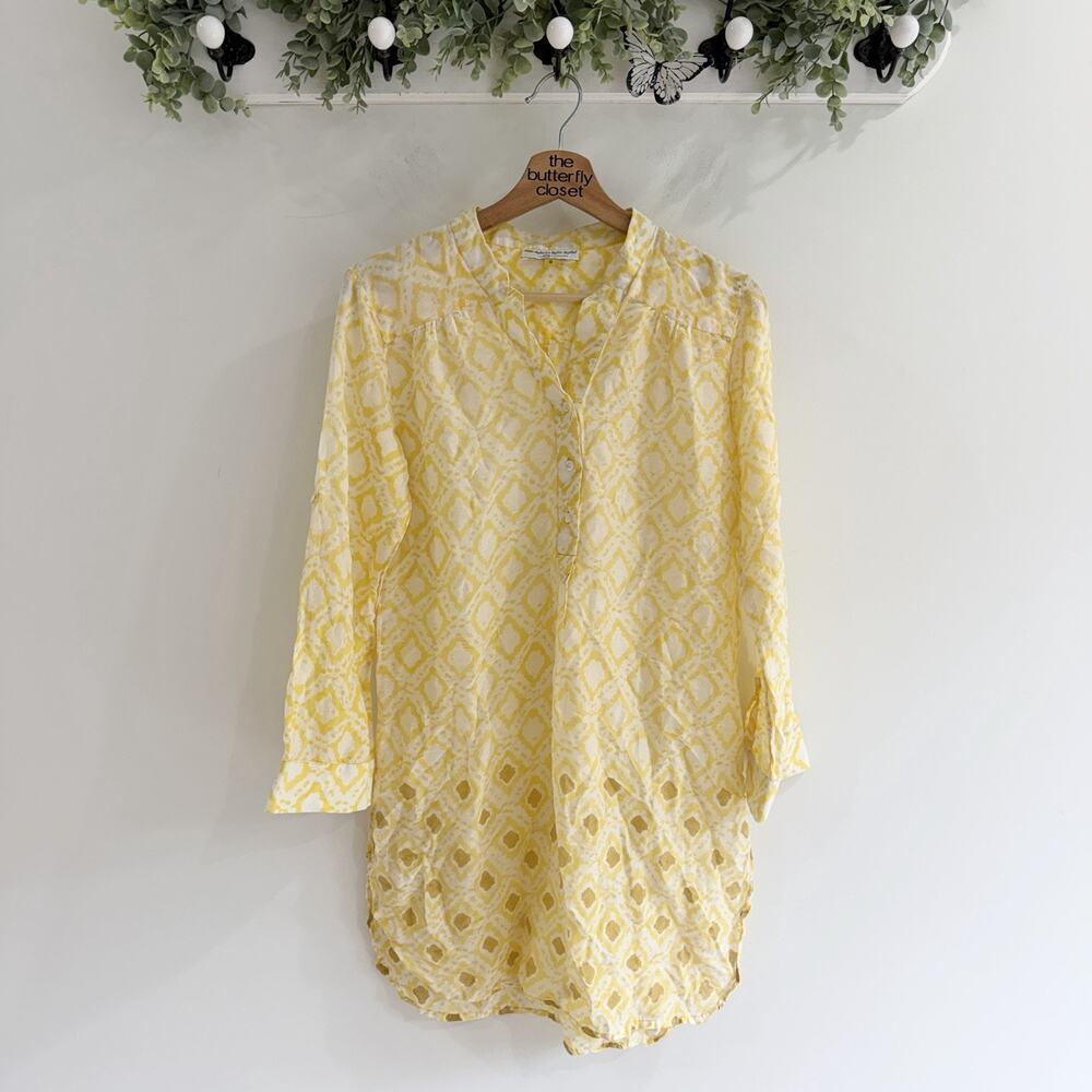 Roberta Roller Rabbit Yellow Long Sleeeve Tunic Dress Small ii5745